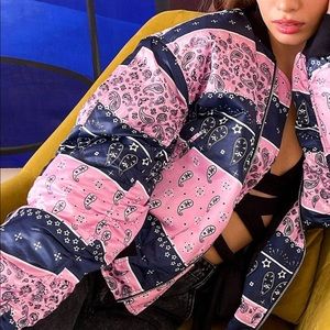 ASOS Labelrail x Hana Cross Oversized bandana bomber jacket